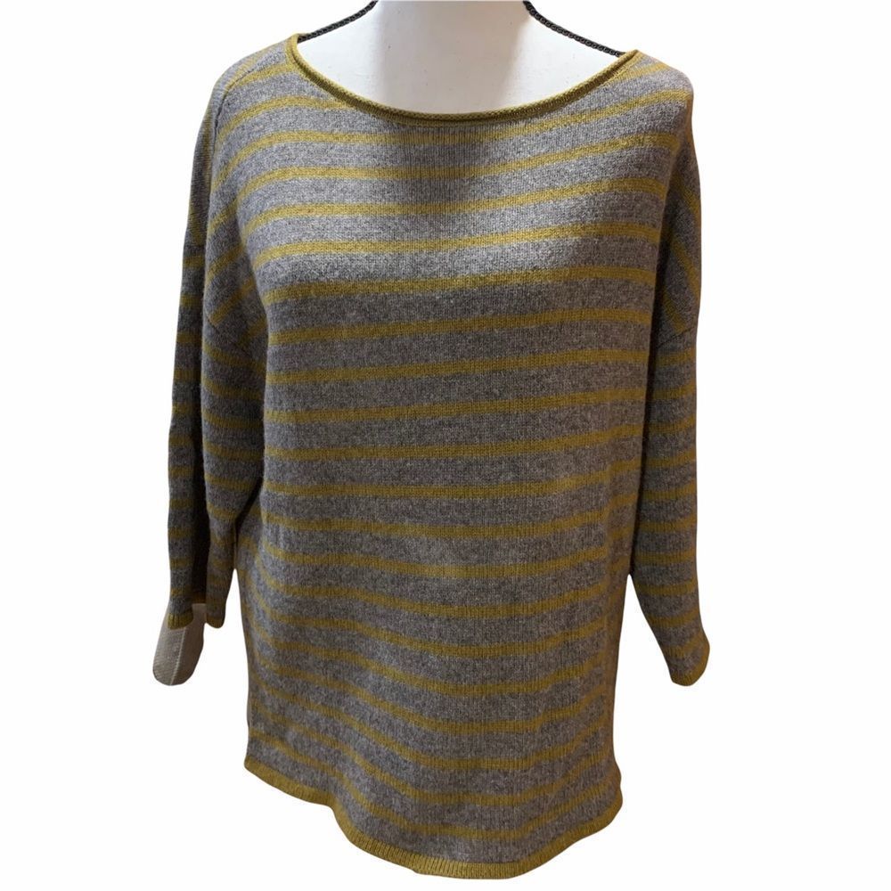 EILEEN FISHER Striped Crew Neck Yak & Wool Sweater